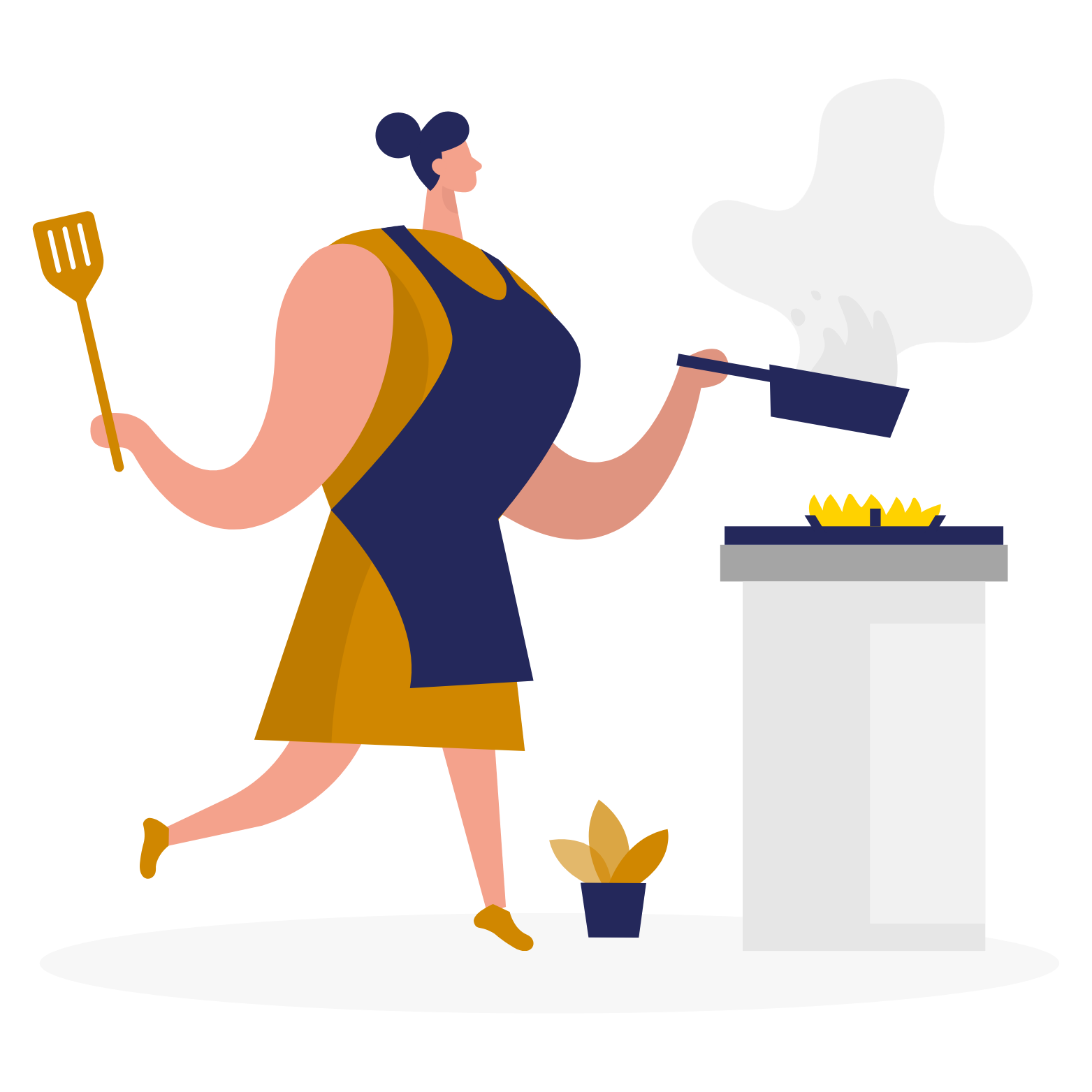 Cooking process illustration